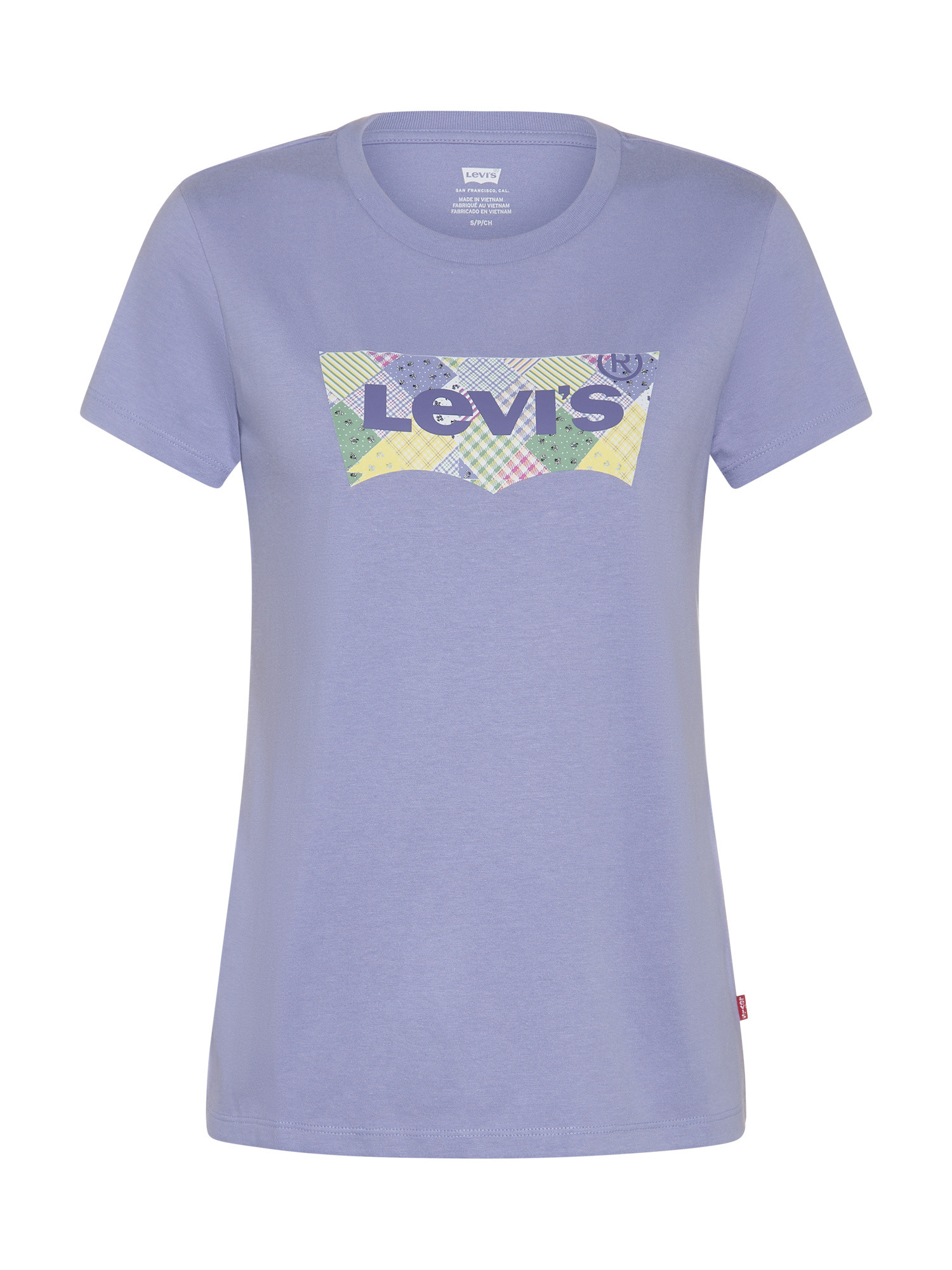 Levi's Хлопковая футболка с логотипом, фиолетовый