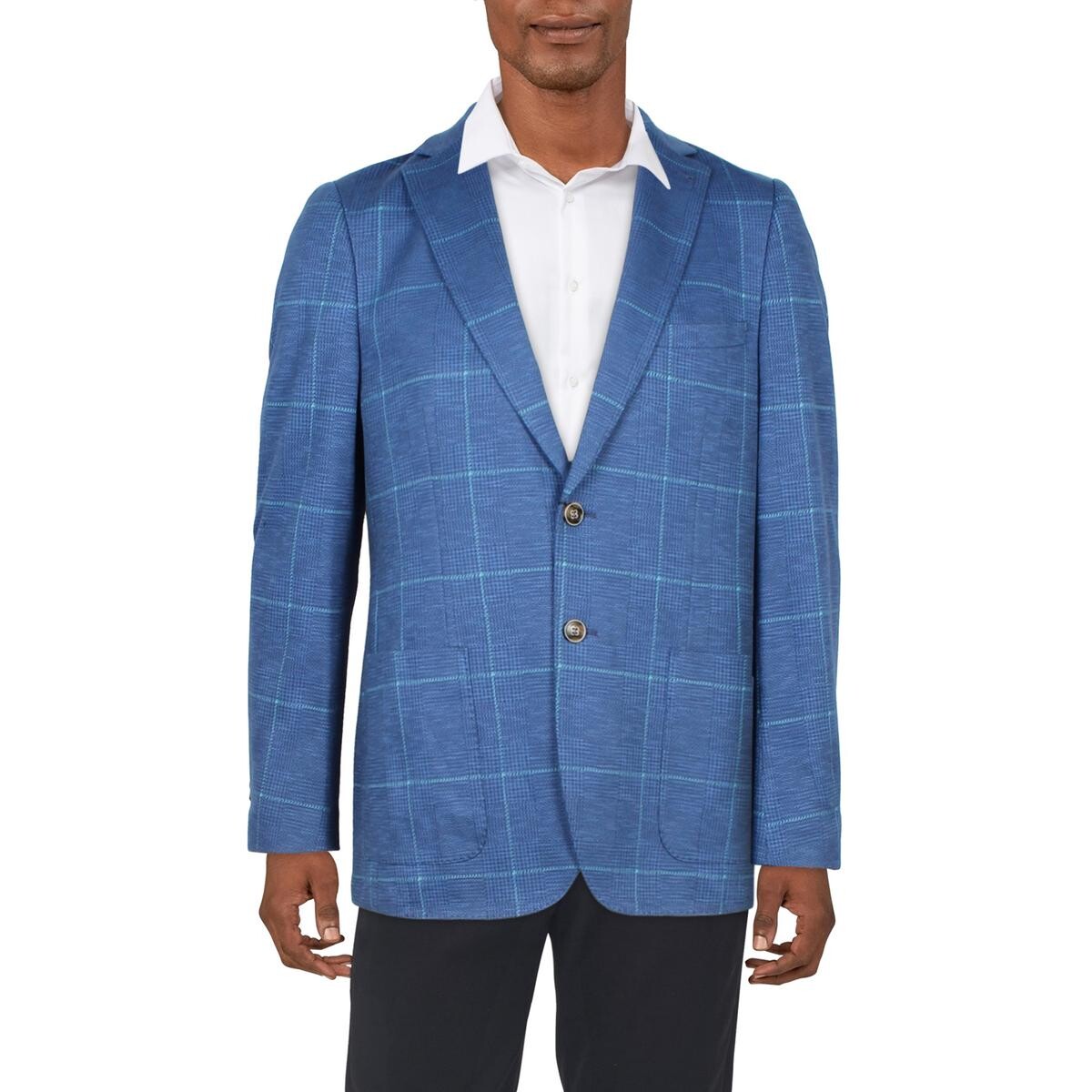 

Мужской деловой пиджак с двумя пуговицами Islip в ломаную клетку Peter Millar, синий