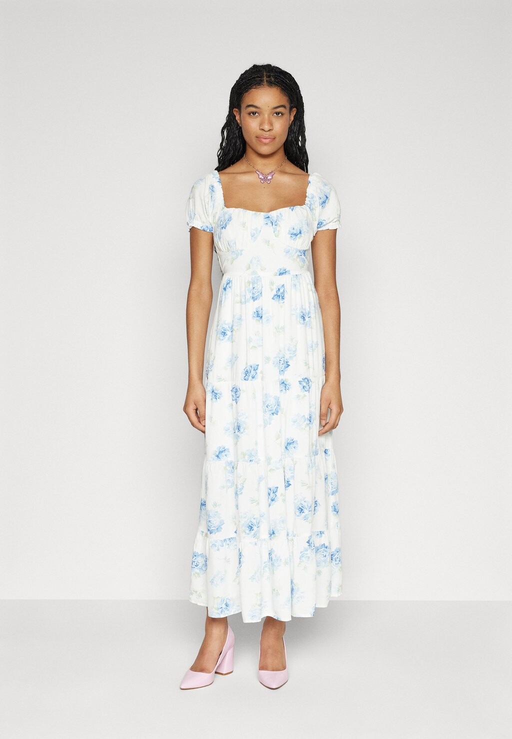 

Длинное платье Ruched Bust Maxi Hollister Co., цвет river