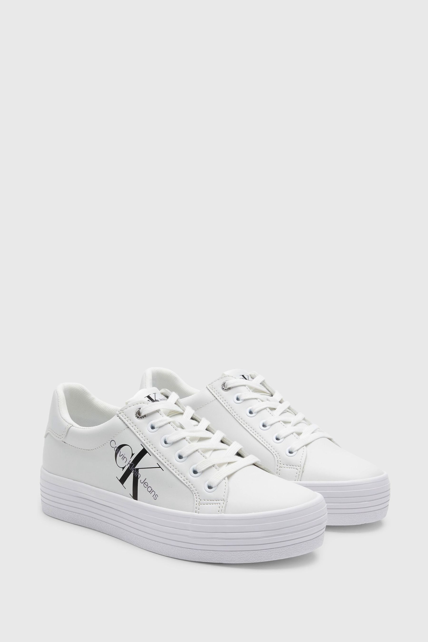 цена Белые кроссовки на платформе с монограммой Graz Calvin Klein, белый
