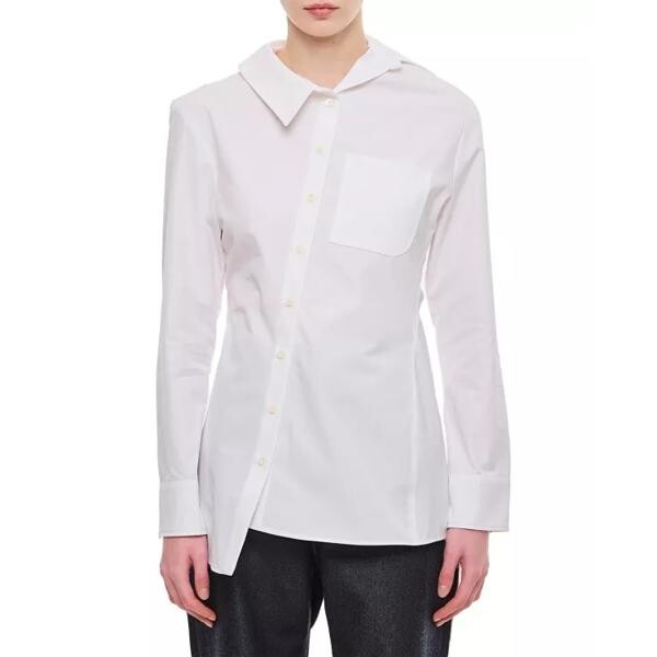 

Футболка asymmetric front buttoned cotton shirt Jacquemus, белый