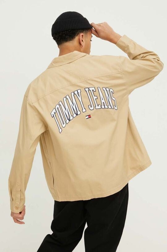 

Хлопчатобумажную рубашку Tommy Jeans, бежевый