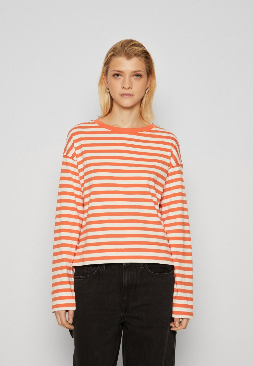 

Футболка с длинным рукавом Crewneck Striped Marc O'Polo DENIM, цвет multi/celosia orange