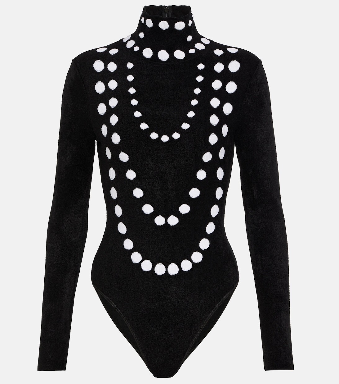

Боди из жаккардовой бархатной синели ALAÏA, разноцветный
