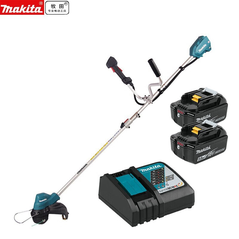 Makita/MAKITA DUR188LRTE перезаряжаемая газонокосилка с литиевой батареей, электрическая газонокосилка, перезаряжаемая газонокосилка, газонокосилка, электроинструмент, 18V5.0AH, две батареи и одна зарядка