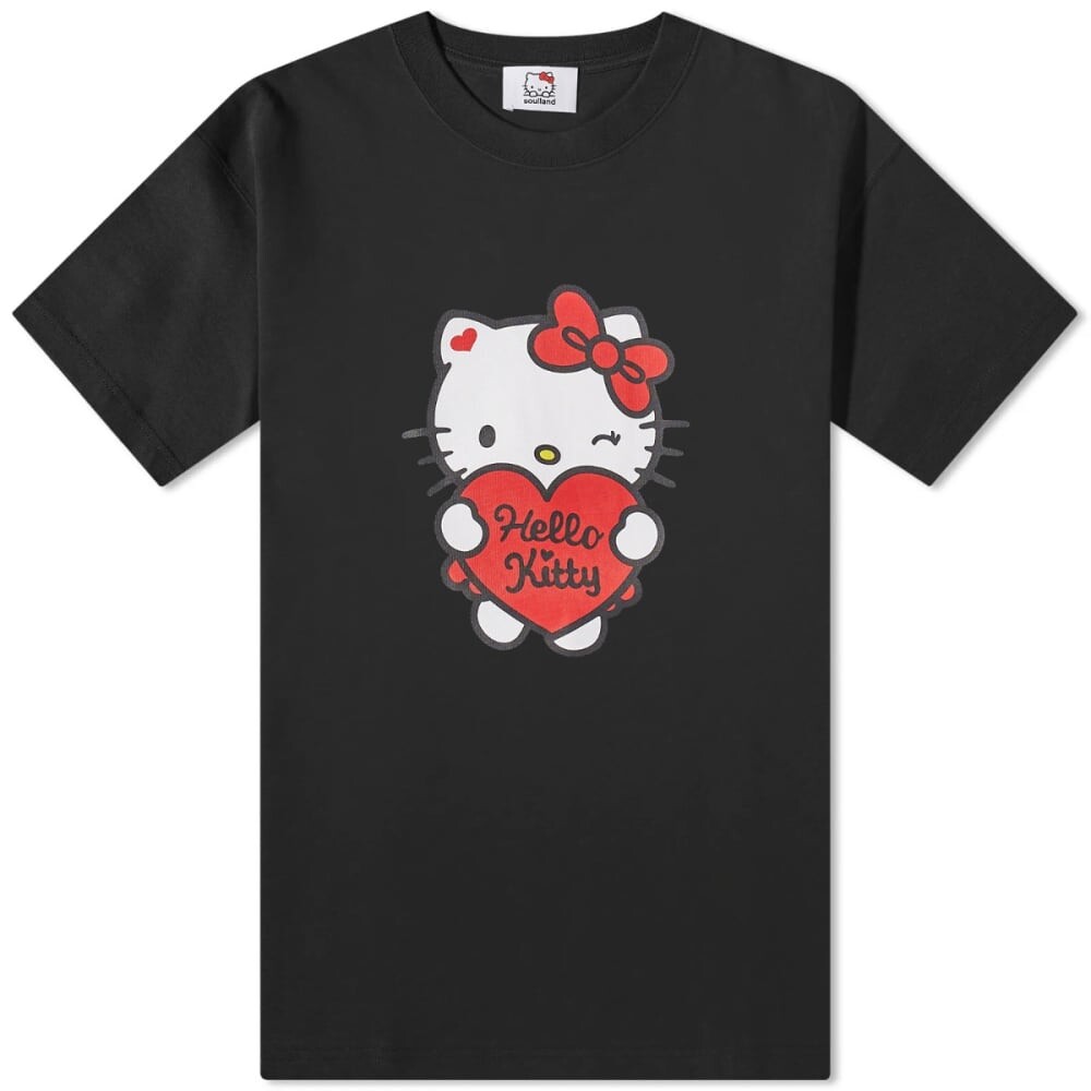 

Футболка Soulland x Hello Kitty с сердечками, черный