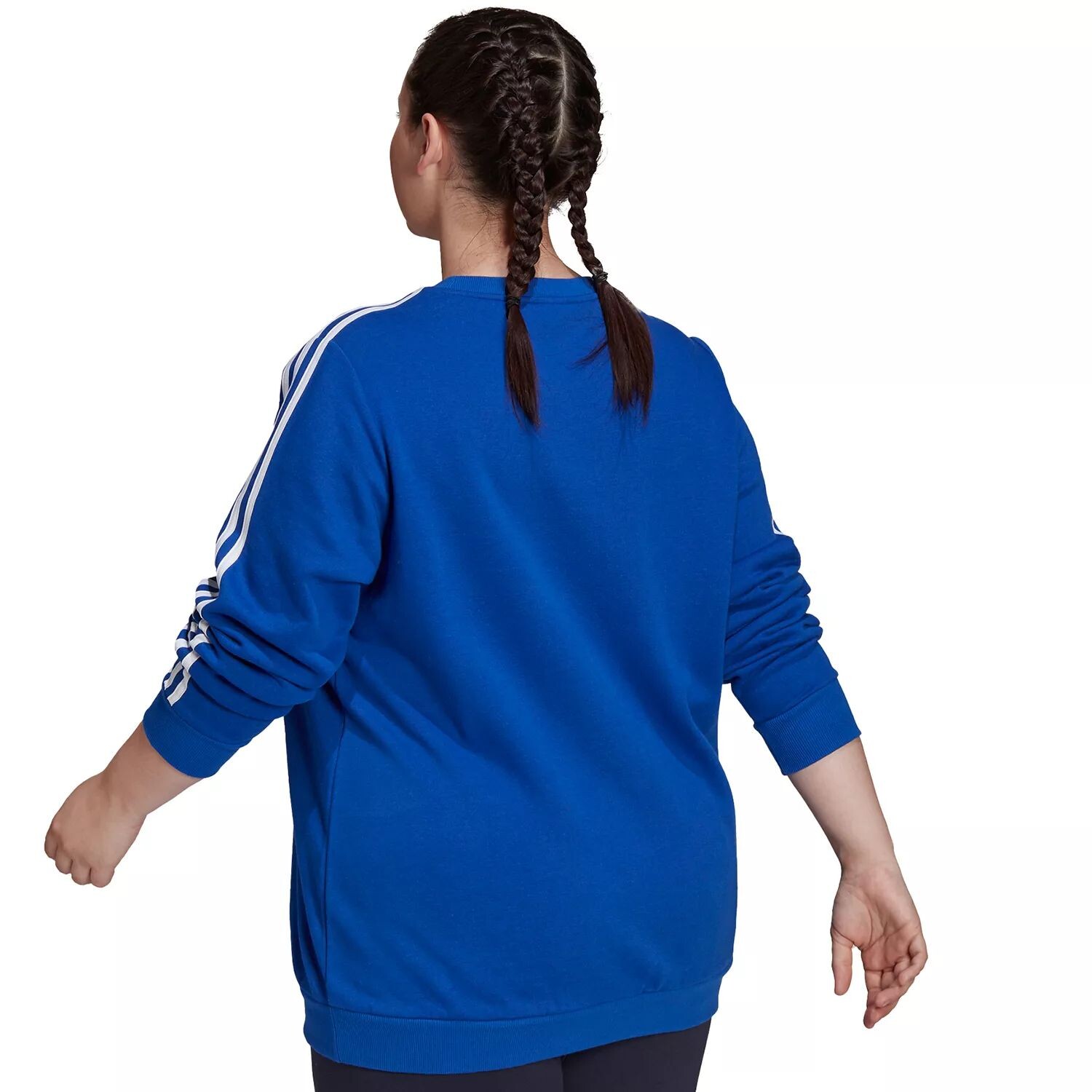 

Флисовый свитшот с 3 полосками adidas Essentials больших размеров adidas, черный/белый