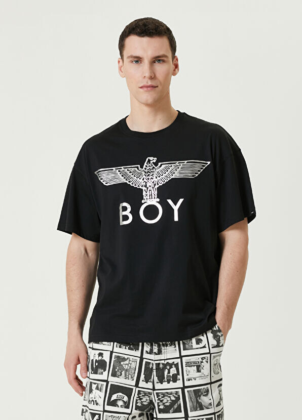 

Футболка Eagle с серебряным принтом Boy London, черный