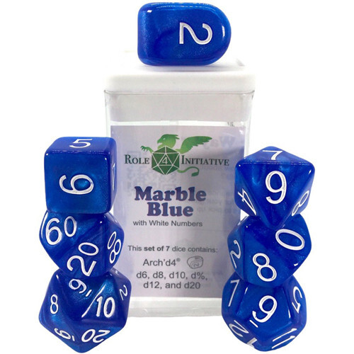 

Аксессуары Role 4 Initiative R4I Dice w/Arch'd4: Marble - Blue (7)