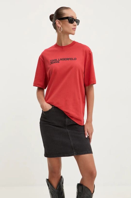 

Хлопковая футболка Karl Lagerfeld Jeans, красный