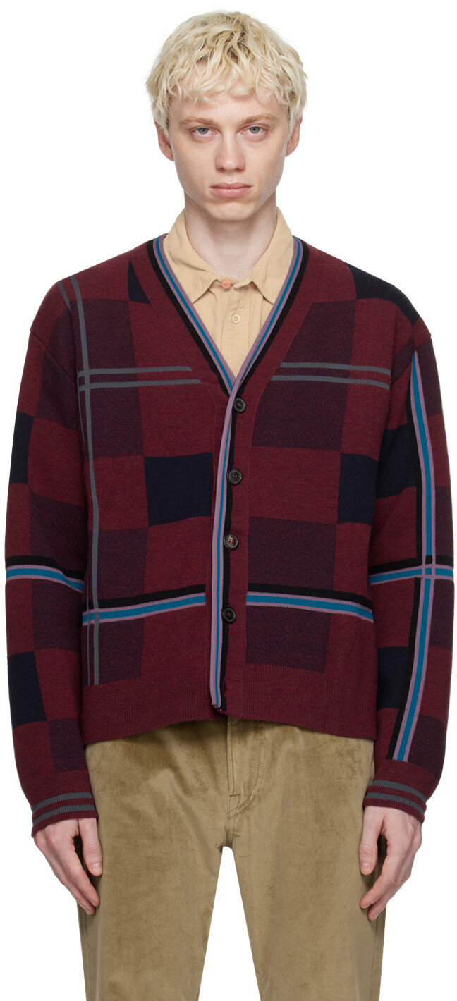 

Темно-красный кардиган в клетку Paul Smith