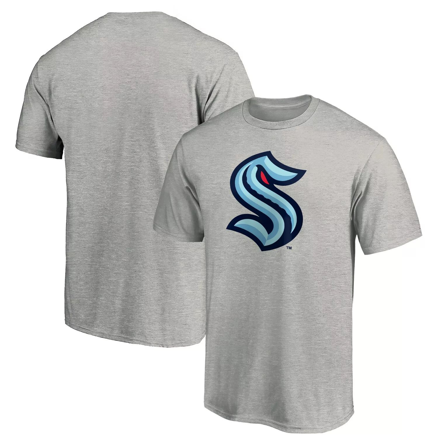 цена Мужская футболка с фирменным логотипом Heather Grey Seattle Kraken Primary Fanatics
