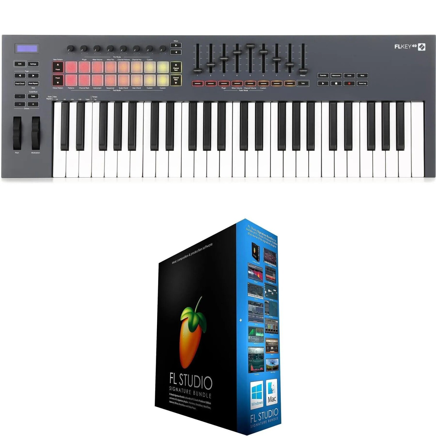 

Контроллер клавиатуры Novation FLkey 49 и FL Studio 20 Signature Edition