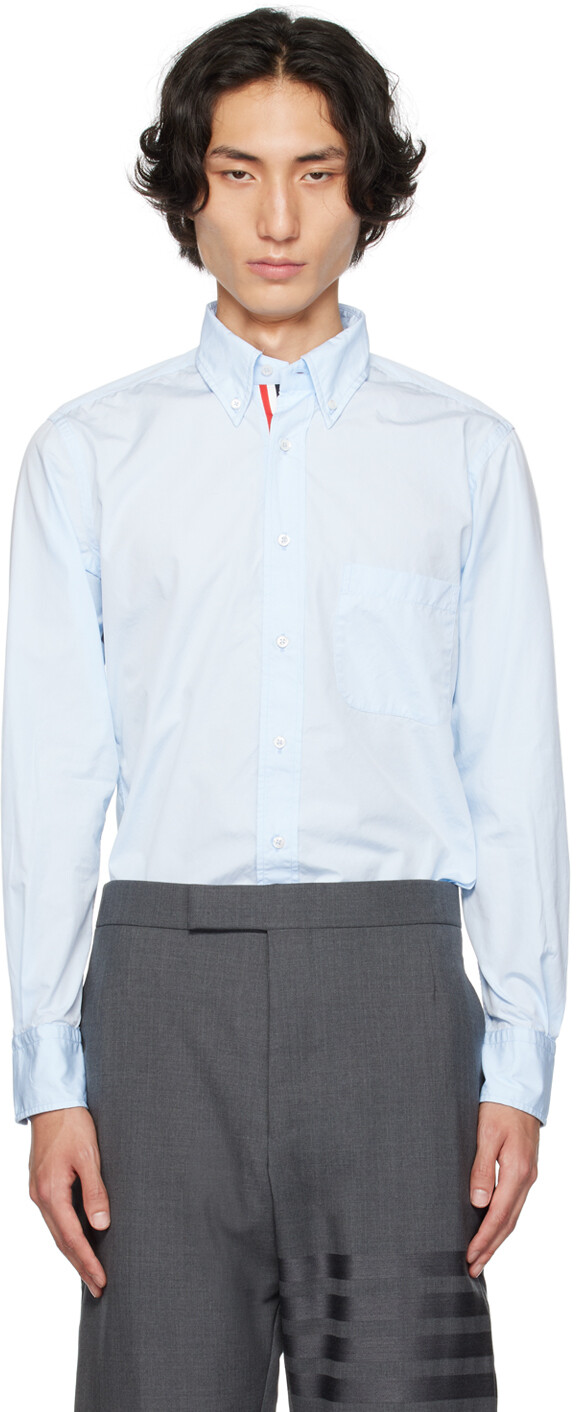 

Синяя классическая рубашка Thom Browne