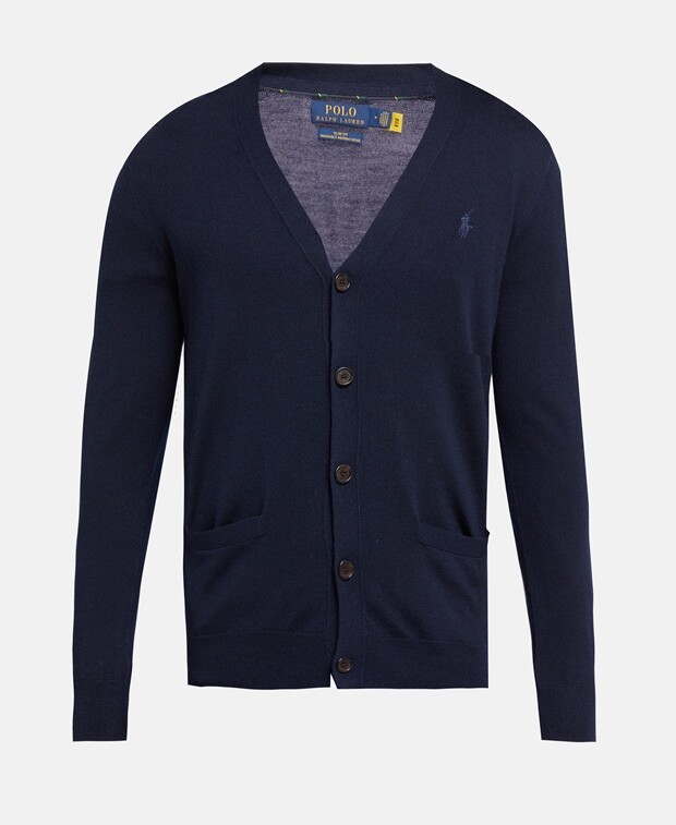 

Шерстяной кардиган Polo Ralph Lauren, темно-синий