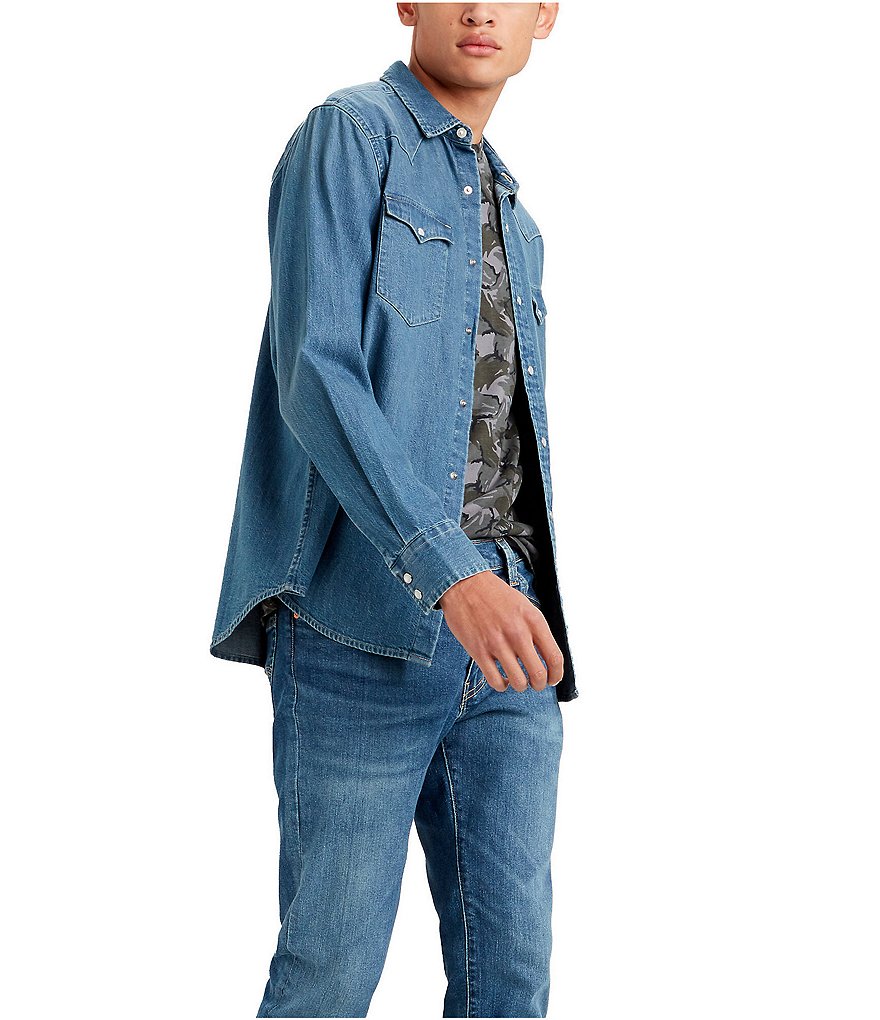 Мужская рубашка в стиле вестерн классического стандартного кроя Levi's, синий