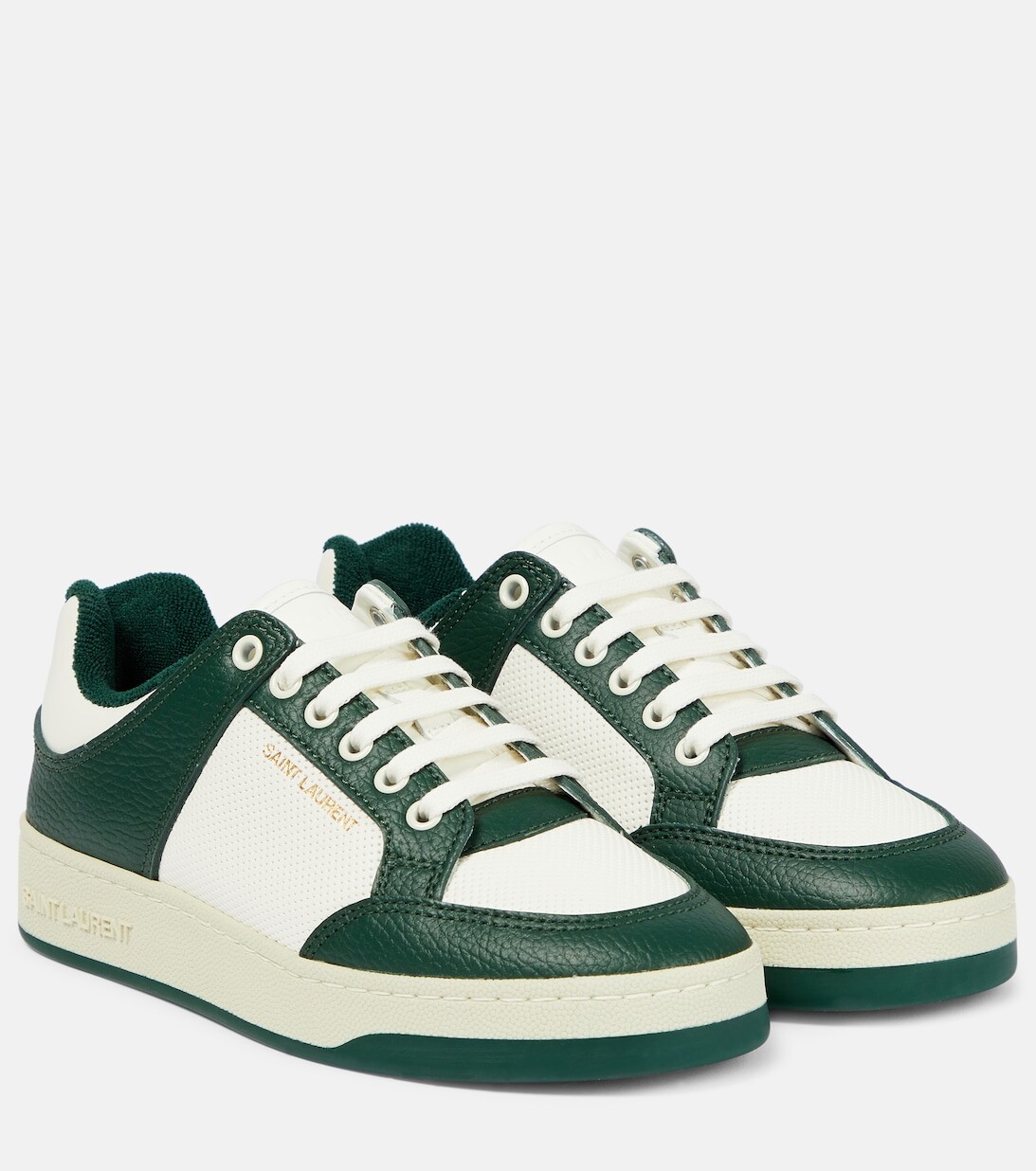 

Кроссовки SL/61 из кожи и замши Saint Laurent, коричневый