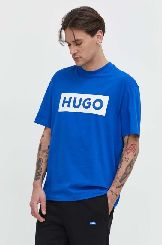 

Хлопковая футболка Hugo Blue, синий