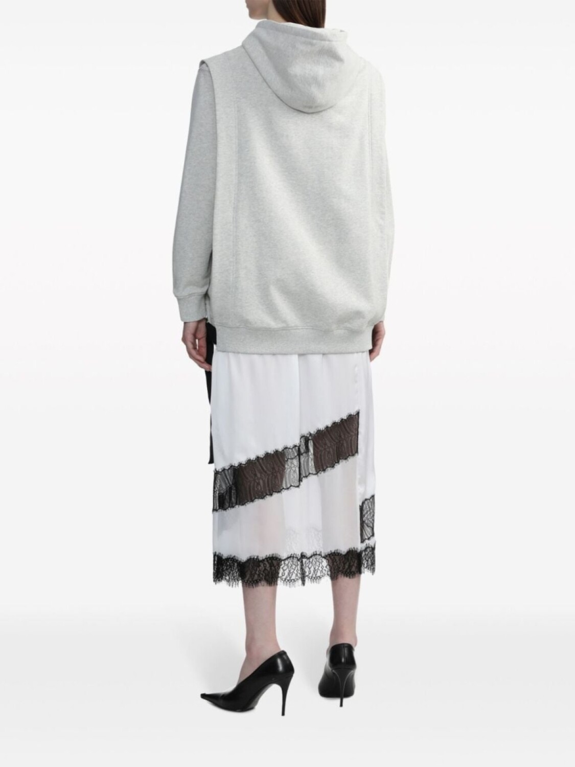 

3.1 Phillip Lim платье-худи с кружевом, серый