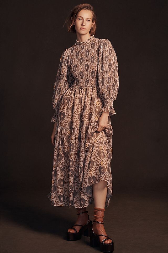 

Платье макси Antik Batik с длинными рукавами, темно-красный