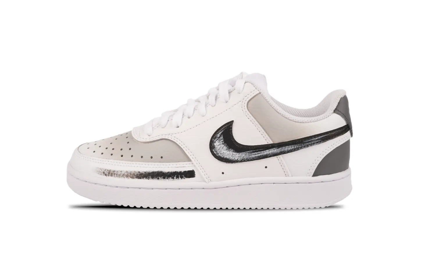 

Кроссовки Nike Court Vision Skateboarding Shoes Women's Low-top Black/White/Gray, черный/белый/серый