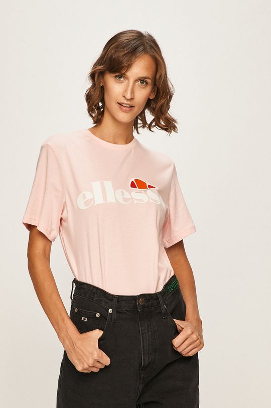 Хлопковая футболка Ellesse, розовый