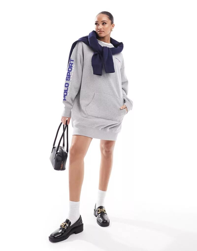 

Серое платье-свитер с логотипом Polo Ralph Lauren Sport Capsule