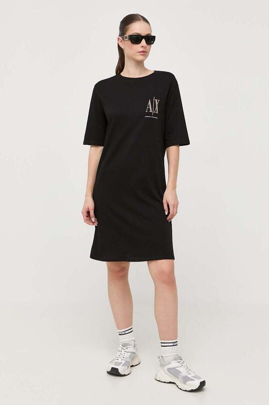 

Хлопковое платье Armani Exchange, черный