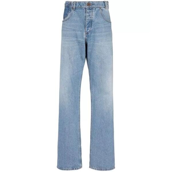 

Джинсы contrast-pocket wide-leg denim jeans Balmain, синий