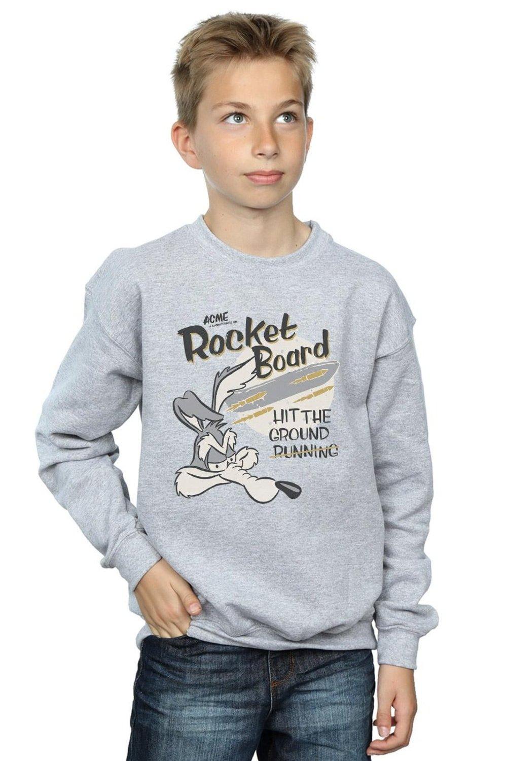 Толстовка Wile E Coyote Rocket Board Looney Tunes, серый ожерелье хитрый койот looney tunes wile e coyote necklace