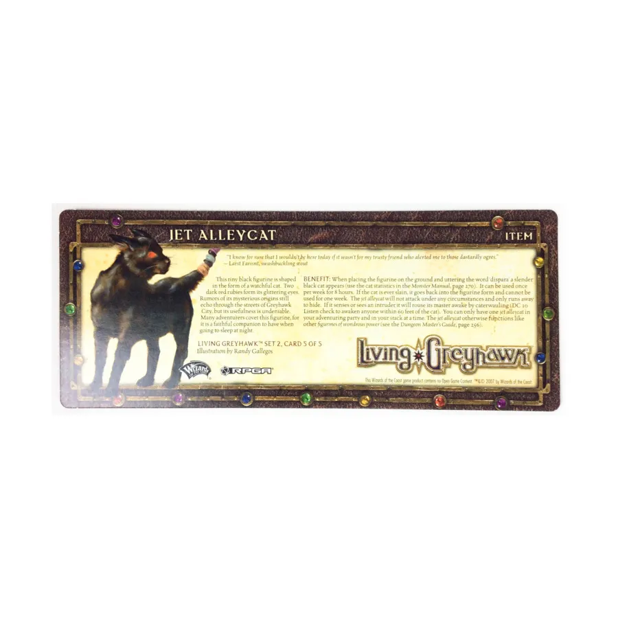 

Набор карточек «Живой Грейхок» 2 — карта 5 из 5, Jet Alleycat, Greyhawk (WOTC)