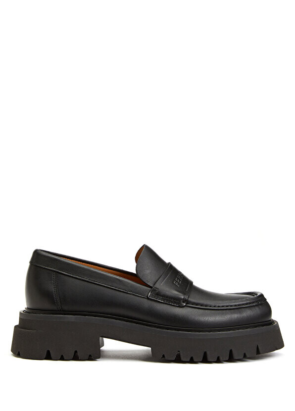 

Черные мужские кожаные лоферы с логотипом Ferragamo