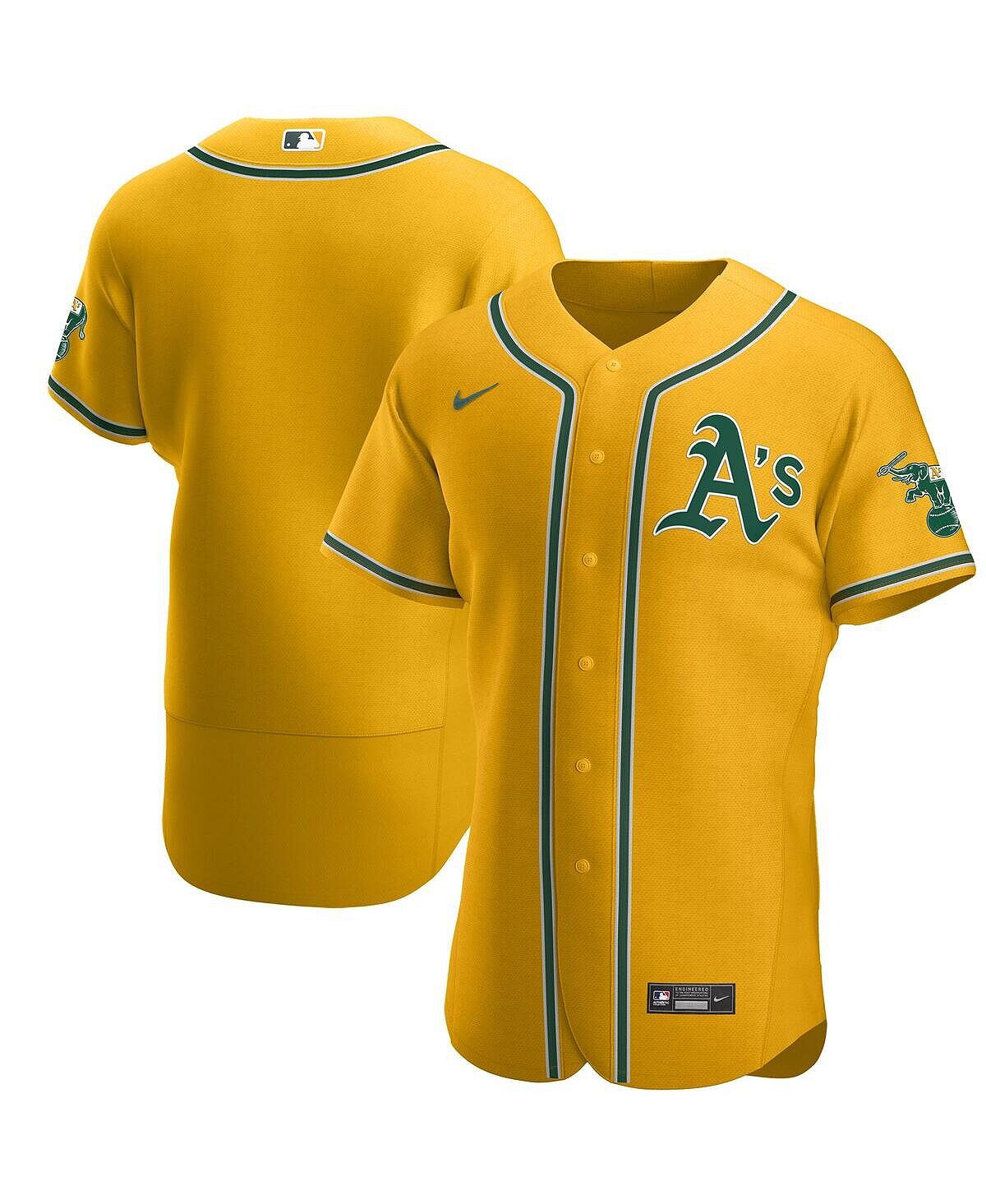 

Мужская золотая футболка официальной команды Oakland Athletics Nike, Желтый