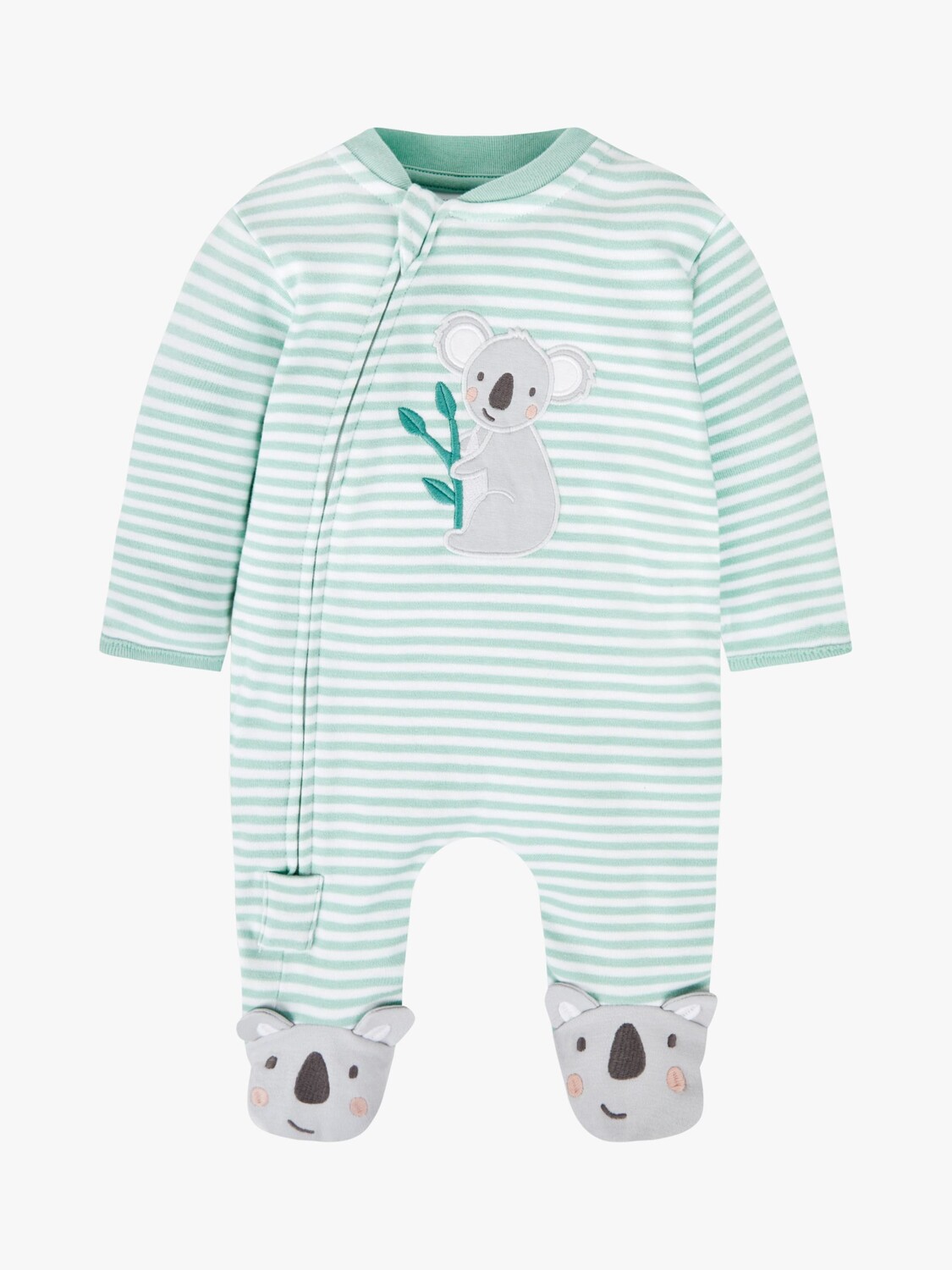 

Комбинезон на молнии в полоску Baby Koala JoJo Maman Bébé, зеленый/мульти