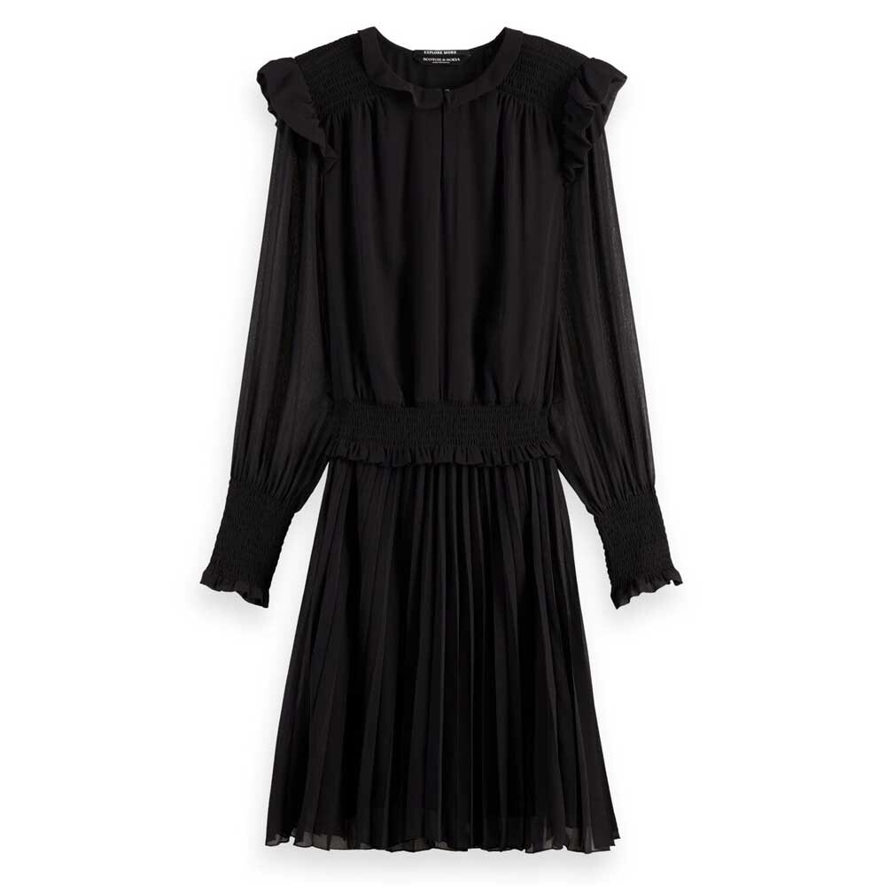 

Короткое платье Scotch & Soda Smocked Long Sleeve, черный