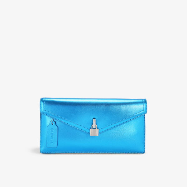 

Клатч Vanity из металлизированной кожи Carvela, синий