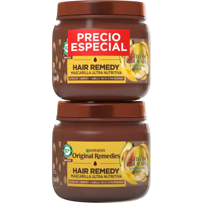

Маска для волос mascarilla capilar aguacate y karité Garnier, объем 2 x 340 мл