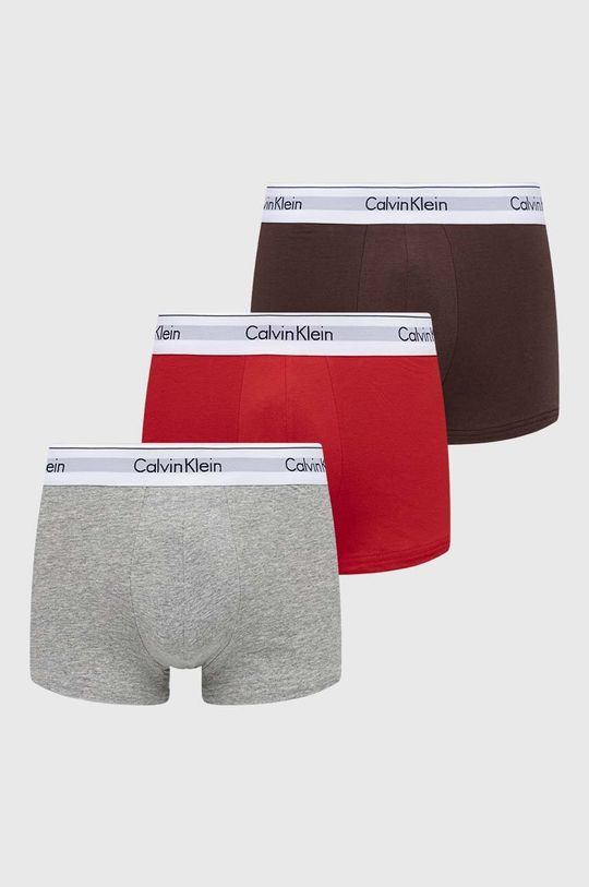 трусы боксеры из эластичного хлопка calvin klein underwear белый 3 упаковки боксеров Calvin Klein Underwear, красный