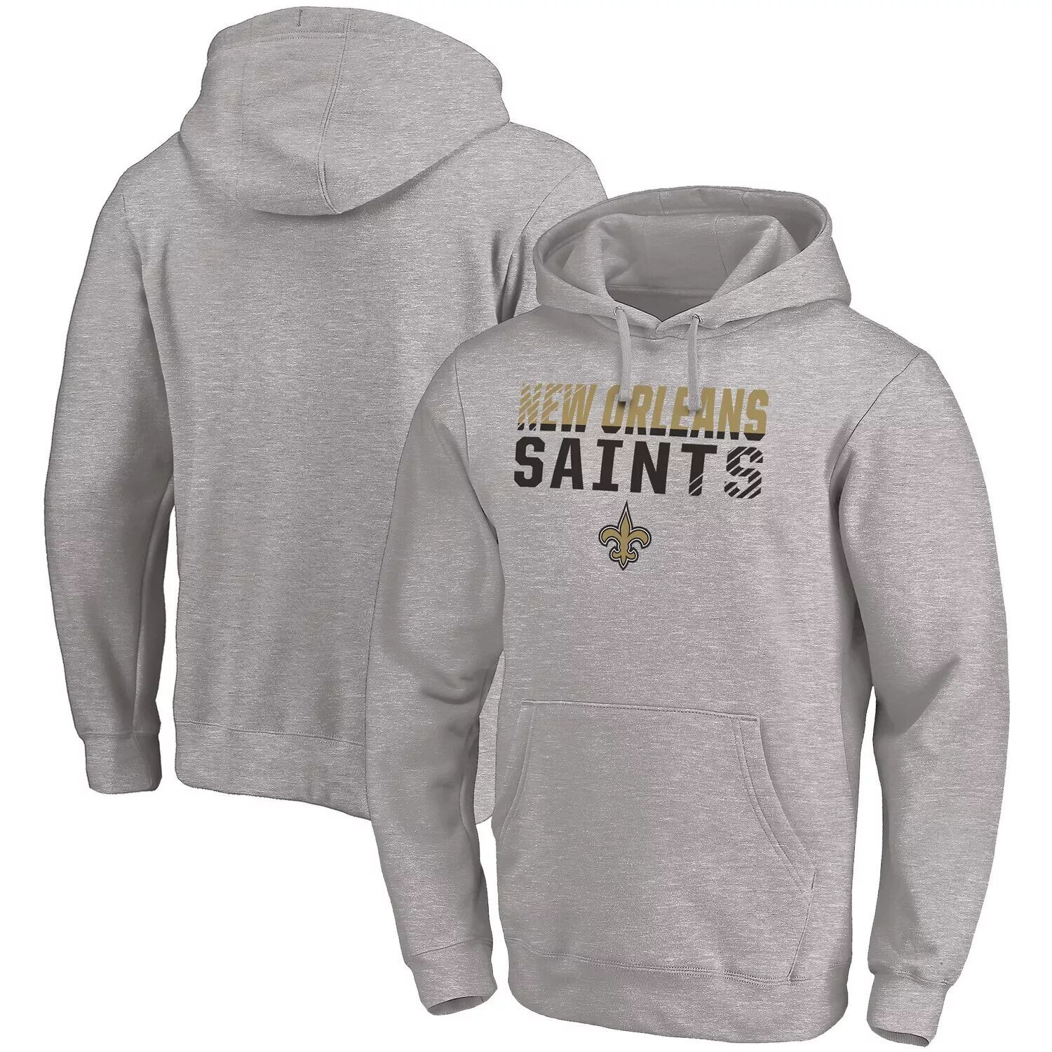 

Мужская фирменная толстовка с капюшоном серого цвета New Orleans Saints Fade Out Fanatics