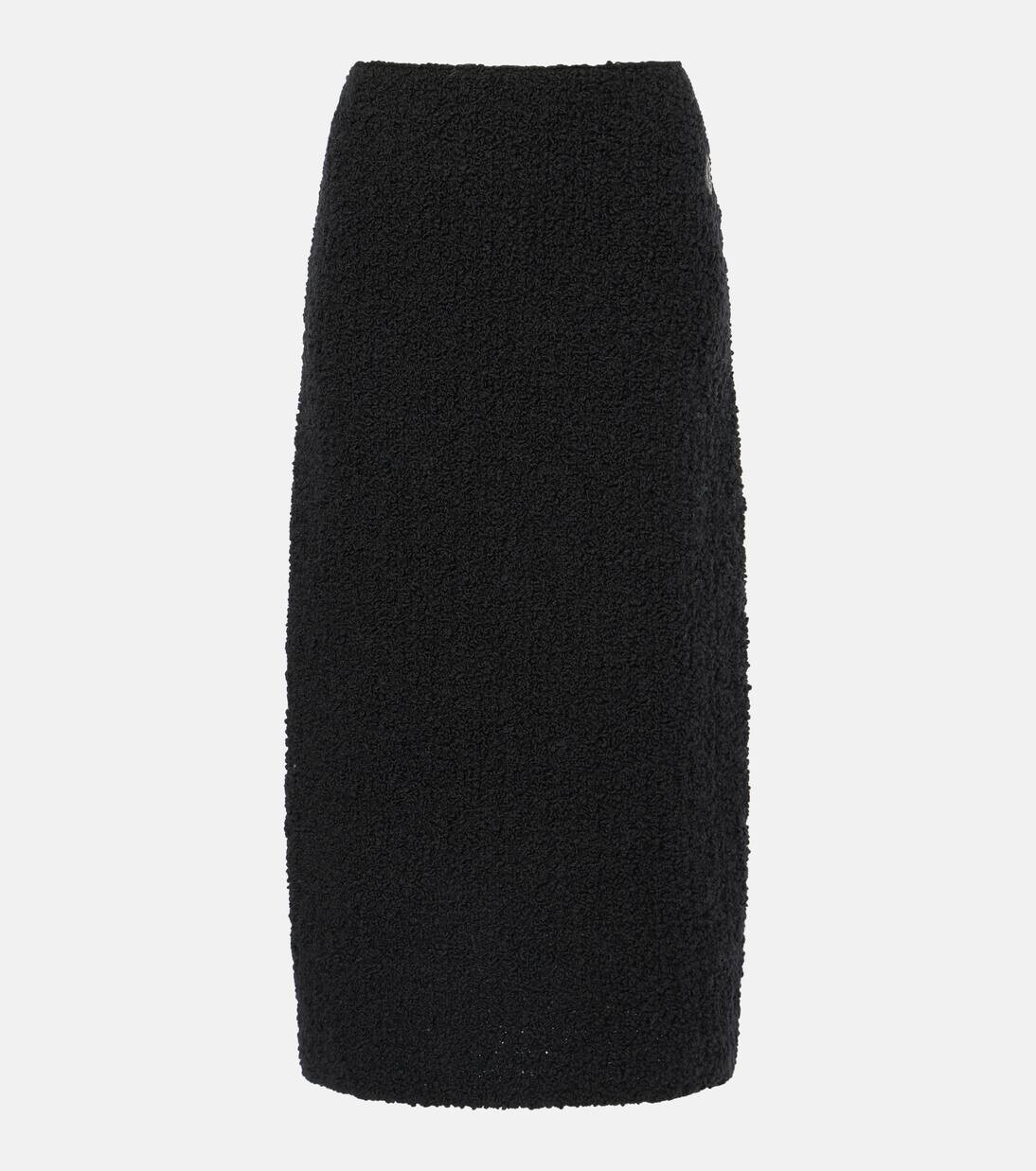 

Юбка миди из букле с добавлением шерсти Moncler, черный