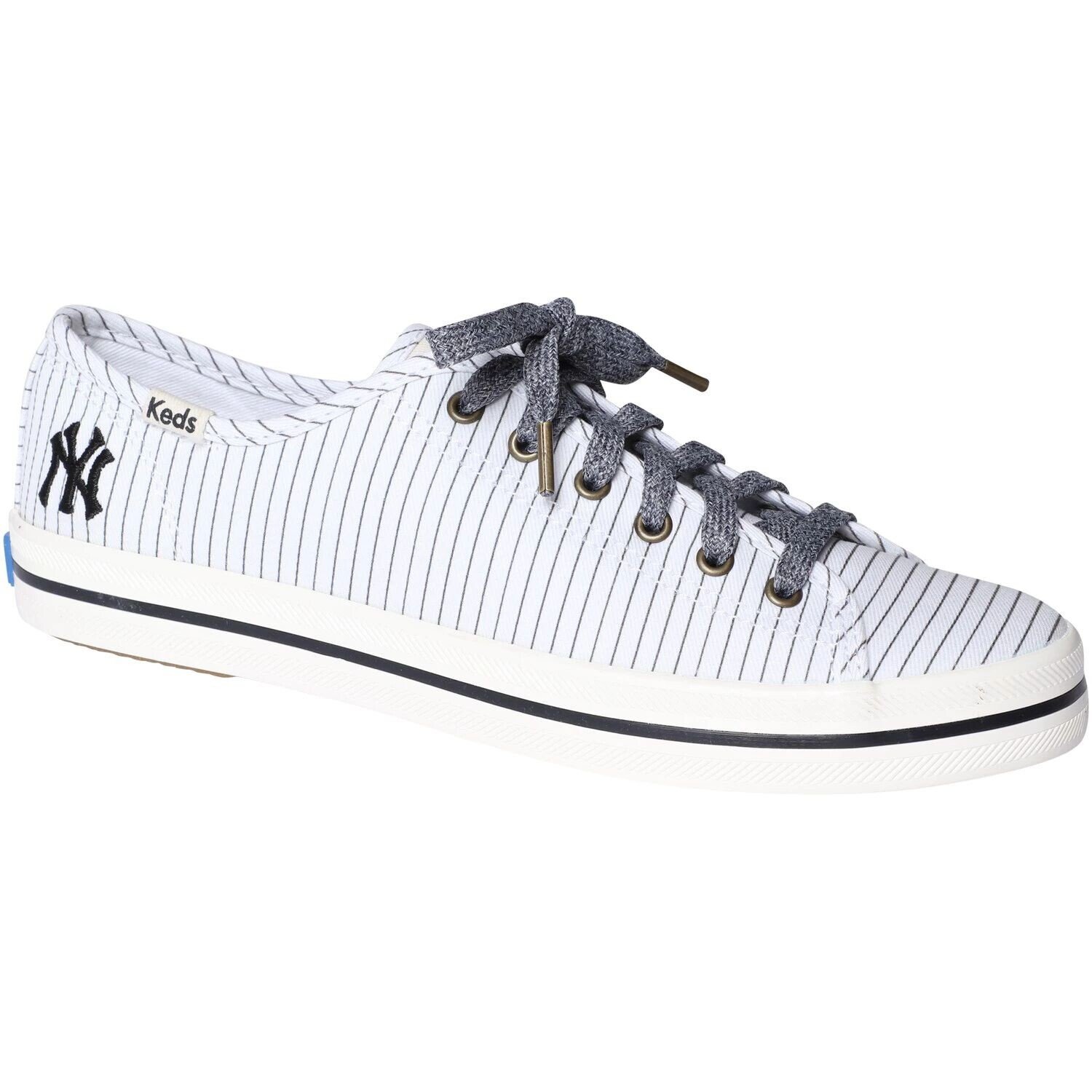 

Женские белые кроссовки New York Yankees Kickstart в тонкую полоску Keds Keds