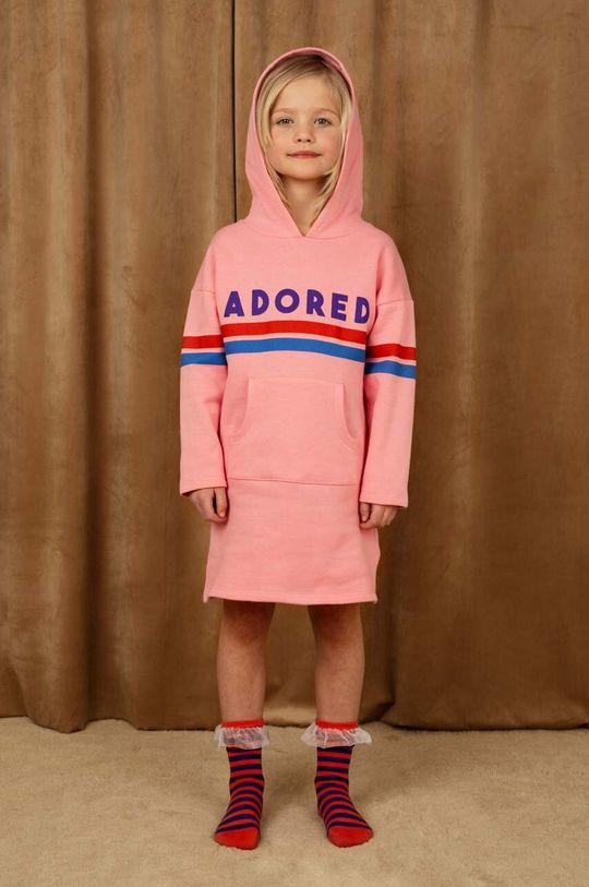 Платье из хлопка для маленькой девочки Mini Rodini, розовый