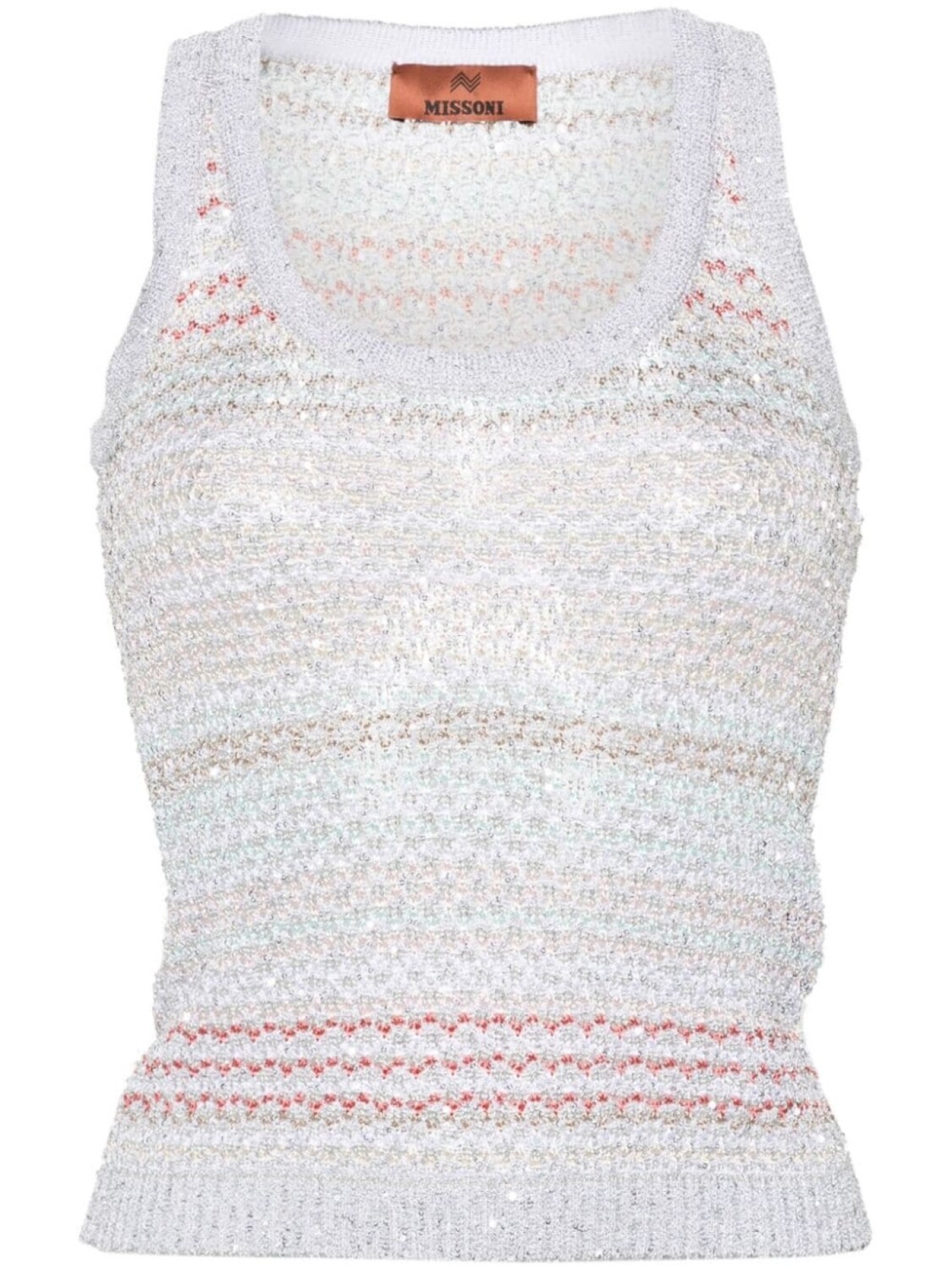 

Missoni топ в технике кроше с пайетками, серебристый