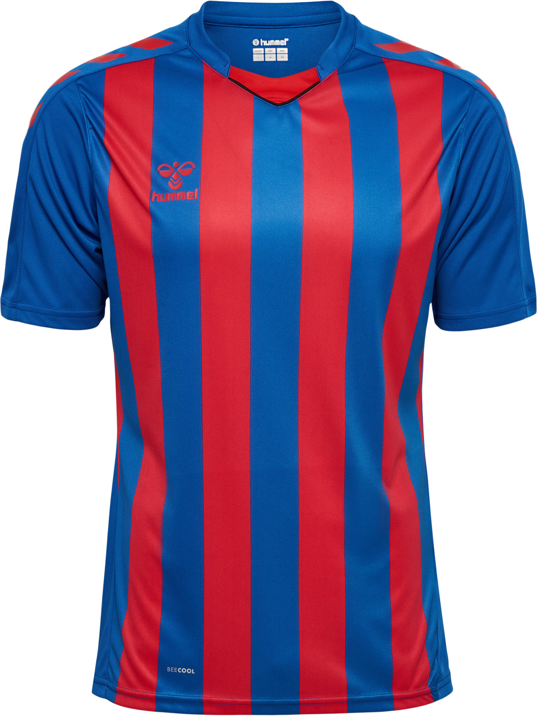 Рубашка Hummel Trikot S/S Hmlcore Xk Striped Jersey S/S, цвет TRUE BLUE/TRUE RED