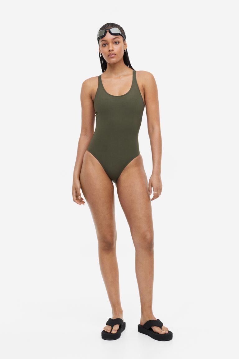 

Спортивный купальник H&M, темно-зеленый хаки