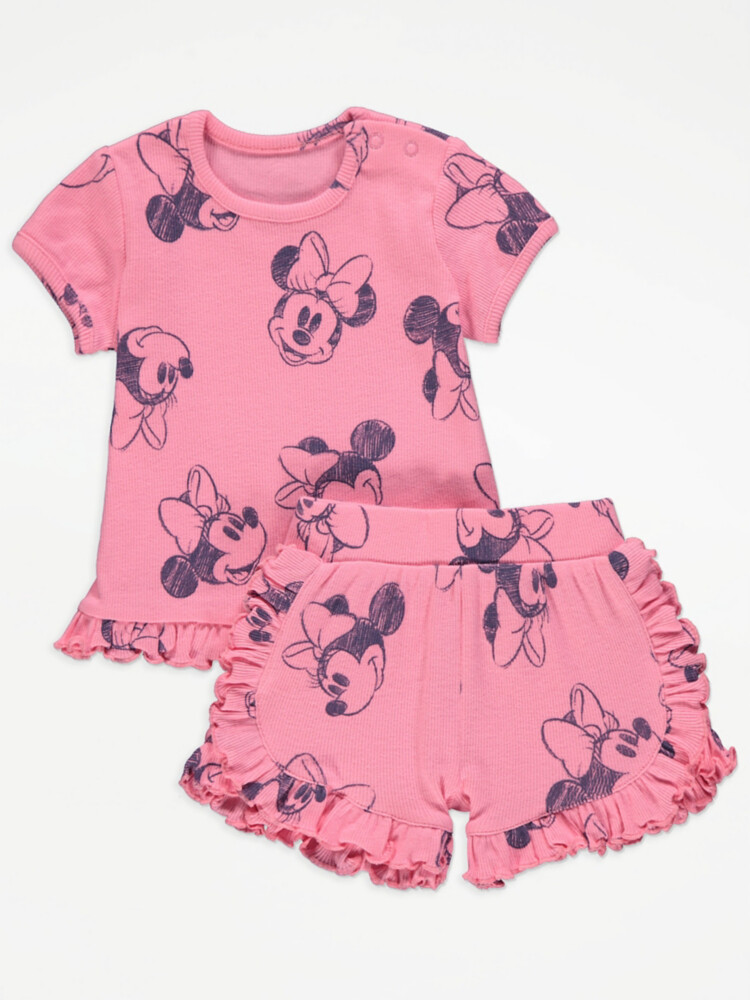 

Наряд с розовым топом в рубчик и шортами Disney Minnie Mouse George., розовый