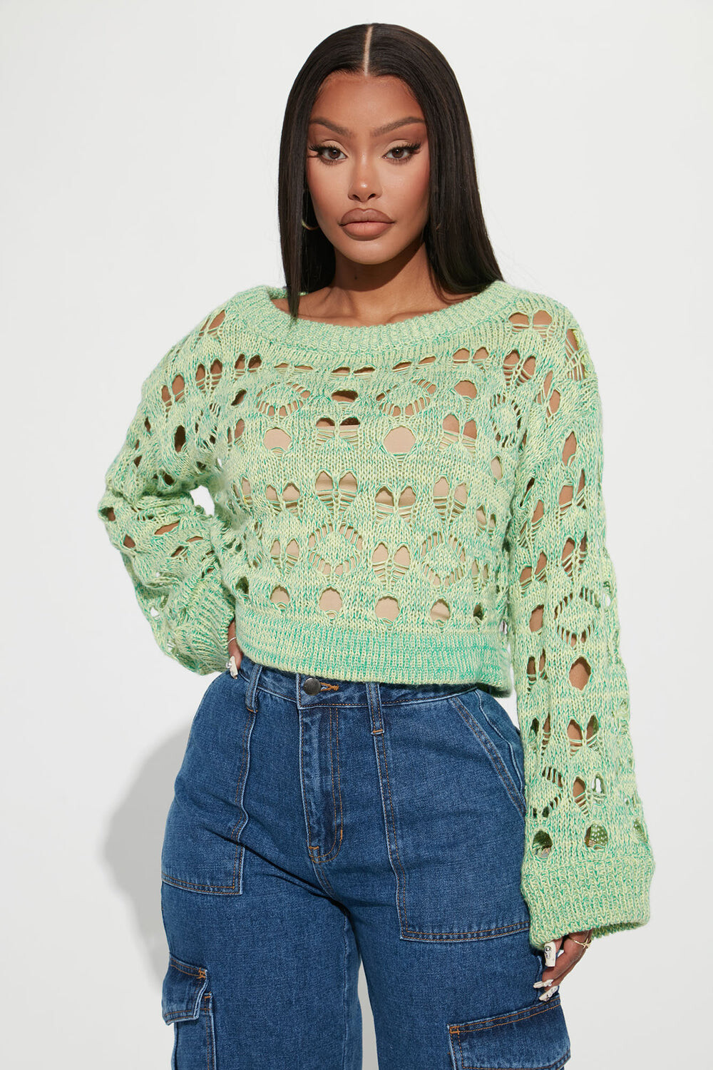 

Свитер Fashion Nova MS9176, зеленый