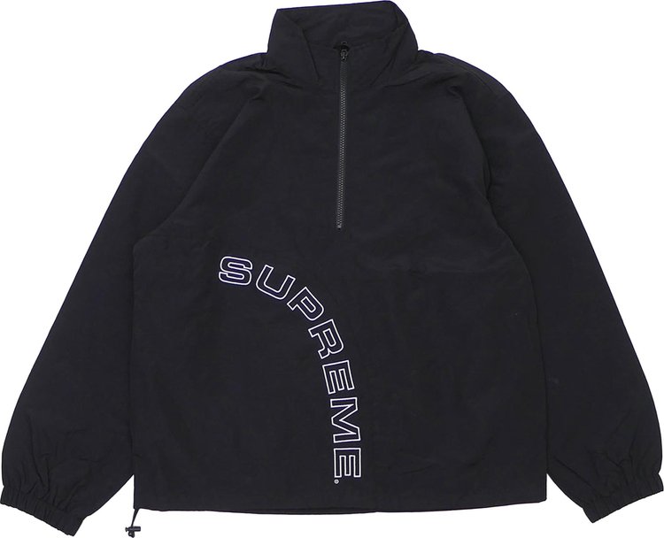 Пуловер Supreme Corner Arc Half Zip Pullover 'Black', черный пуловер supreme x polartec half zip pullover natural кремовый