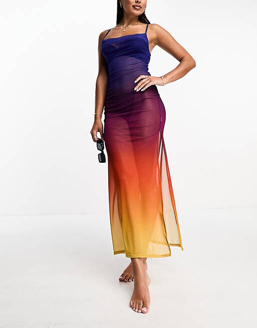 

Пляжное платье макси с эффектом омбре Miss Selfridge