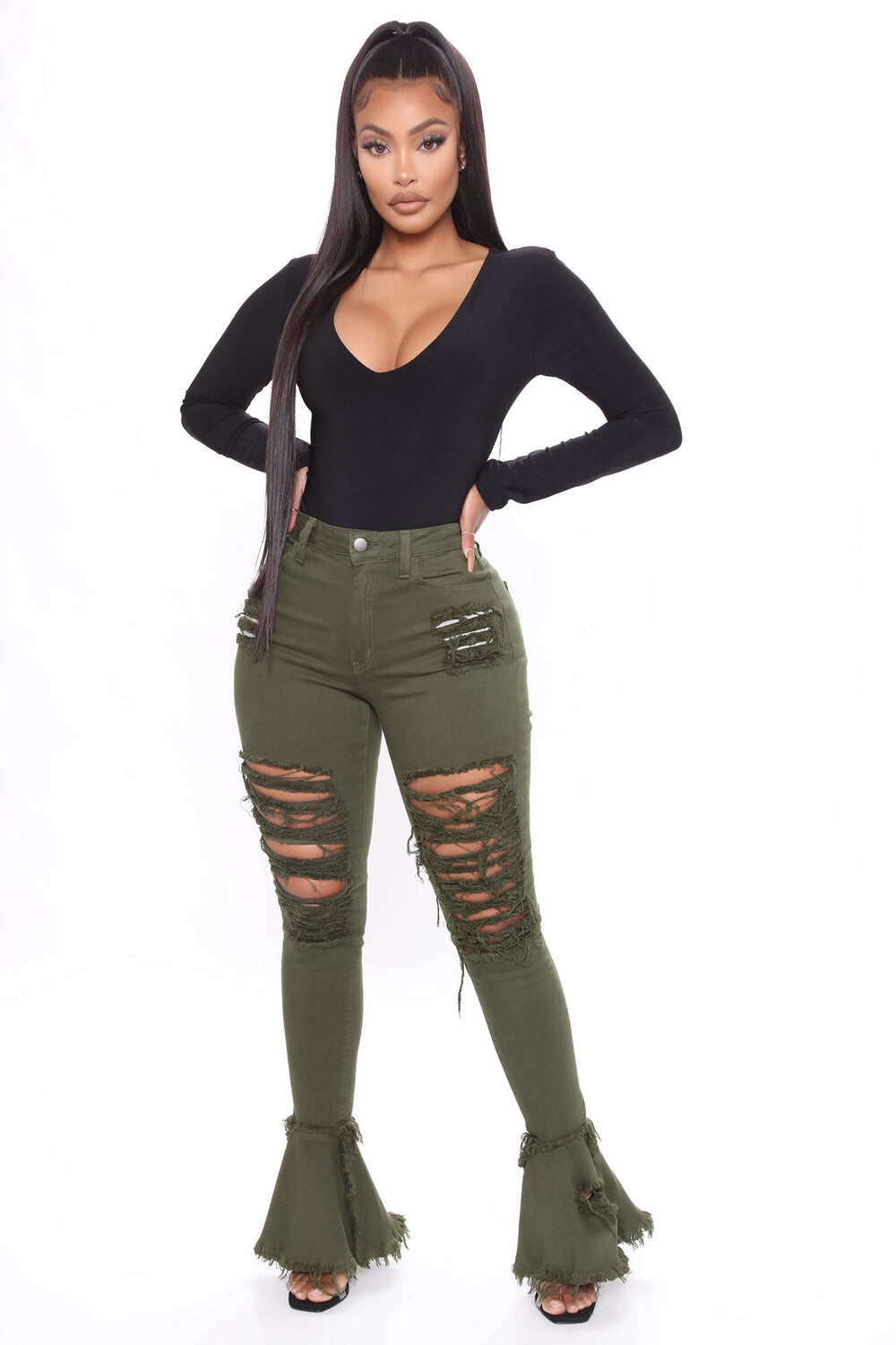 

Джинсы Fashion Nova AP2051, оливковый